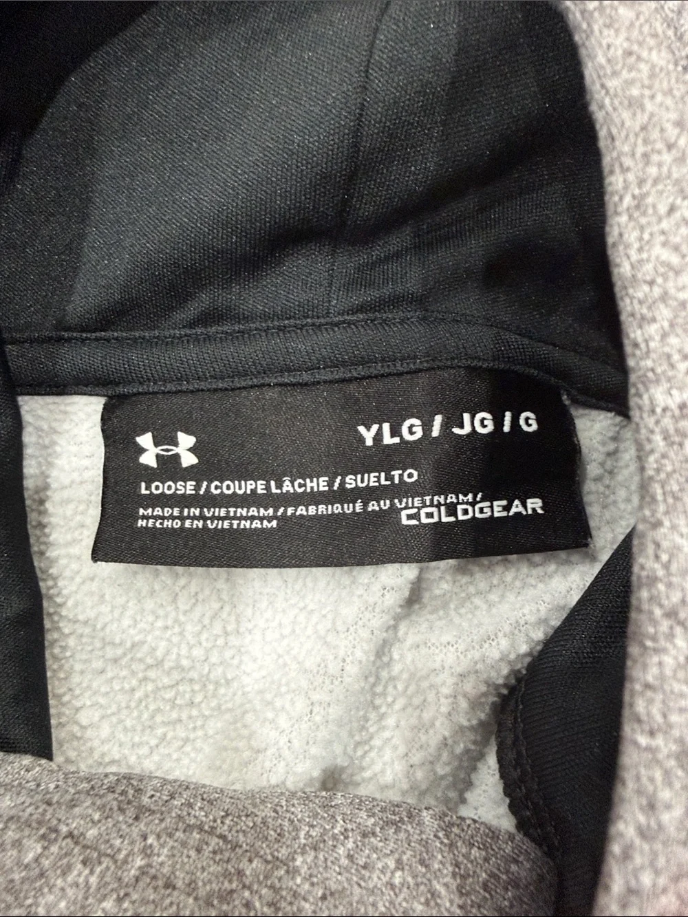 Under Armour Boys' Gray Hooded Pullover with Orange Logo